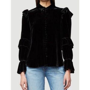 Frame Denim velvet Victorian blouse, size large